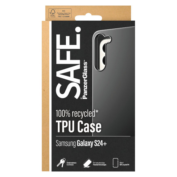 Case TPU for Samsung Galaxy S24+, Black, SAFE by PanzerGlass