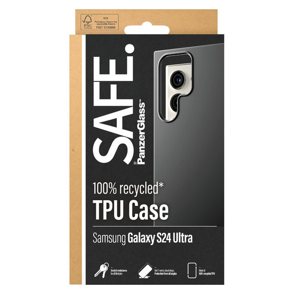 Case TPU for Samsung Galaxy S24 Ultra, Black, SAFE by PanzerGlass