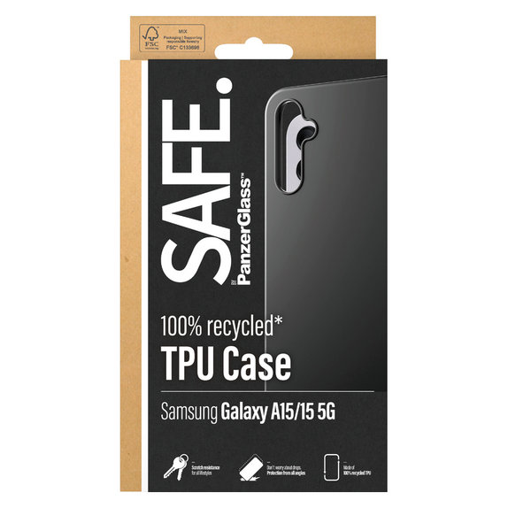 Case TPU for Samsung Galaxy A15/A15 5G, Black, SAFE by PanzerGlass