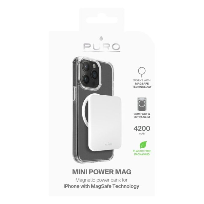 PURO - MagSafe PowerBank 4200 mAh 5W, USB-C, white