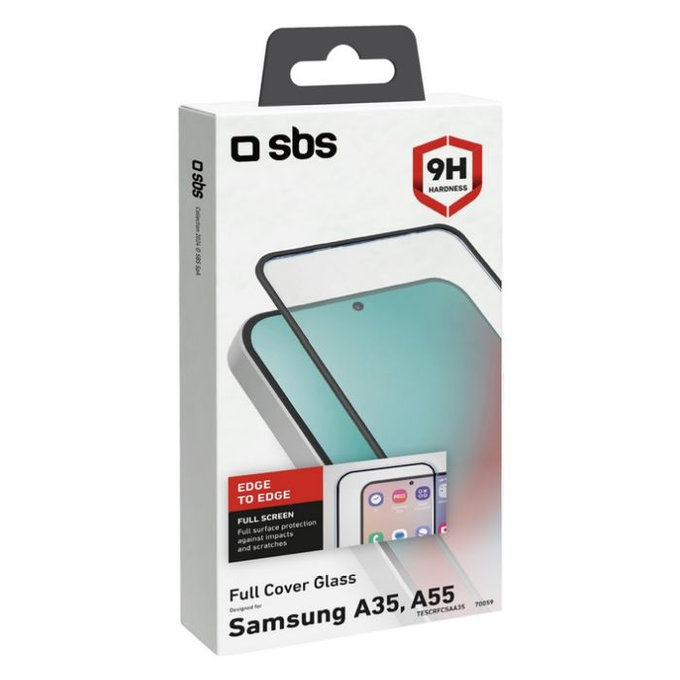 SBS - Tempered Glass Full Cover for Samsung Galaxy A35 a A55 5G, black
