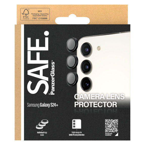 Camera Lens Protector for Samsung Galaxy S24/S23/S23+, Black, SAFE by PanzerGlass