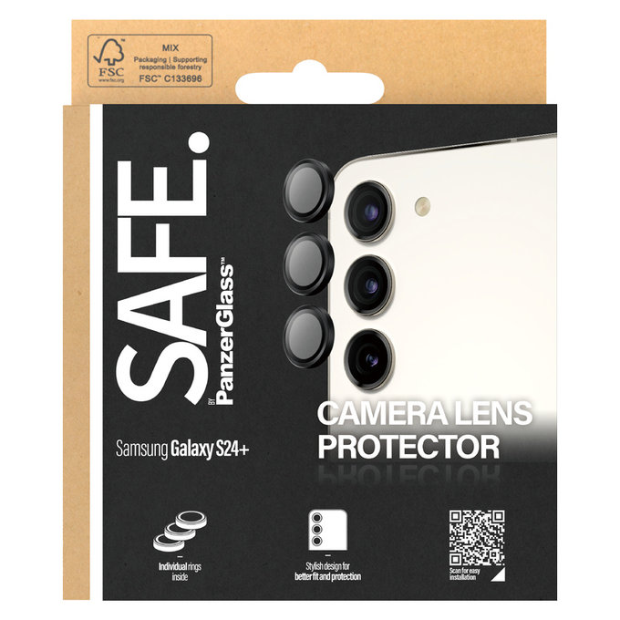 Camera Lens Protector for Samsung Galaxy S24/S23/S23+, Black, SAFE by PanzerGlass