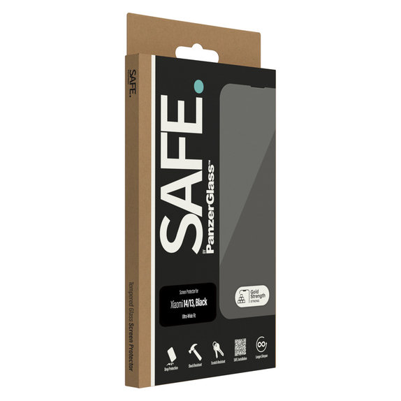 Tempered Glass UWF for Xiaomi 14/13, Black, SAFE by PanzerGlass