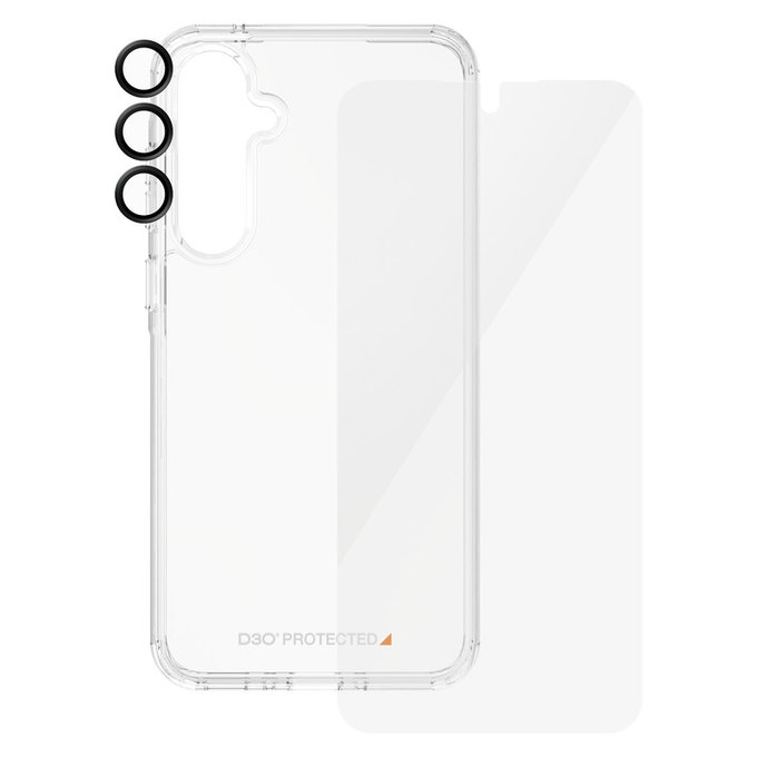 Bundle Hoops + Tempered Glass UWF + Hard Case D3O for Samsung Galaxy A55 5G, PanzerGlass