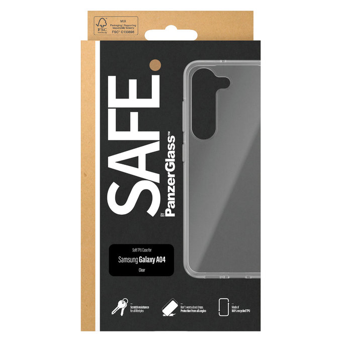 Case TPU for Samsung Galaxy A04, Transparent, SAFE by PanzerGlass