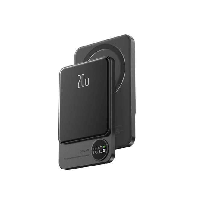 FixPremium - MagSafe PowerBank with LCD 10 000mAh, black
