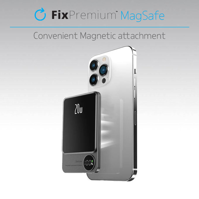 FixPremium - MagSafe PowerBank with LCD 5000mAh, green