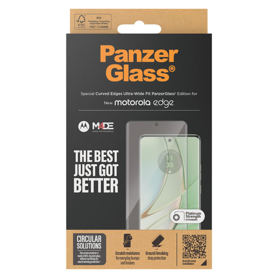 Tempered Glass UWF for Motorola Edge 50 Pro, Black, PanzerGlass
