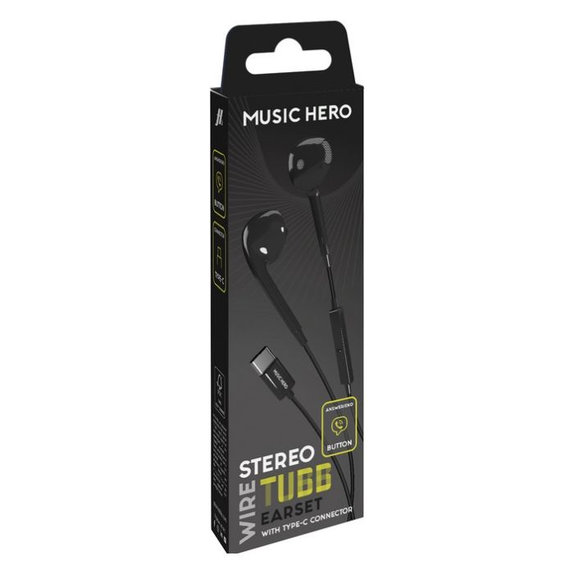 Music Hero - Earphones TUBB, USB-C, black