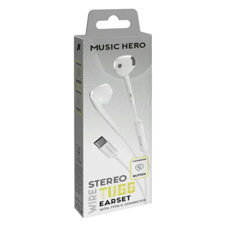Tubb music hero | žične usb-c slušalke z mikrofonom | bele | semi in-ear slušalke 2 Music hero - earphones tubb, usb-c, white