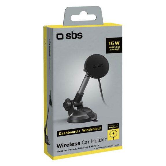 SBS - Car Holder with arm & MagSafe, 15W, black
