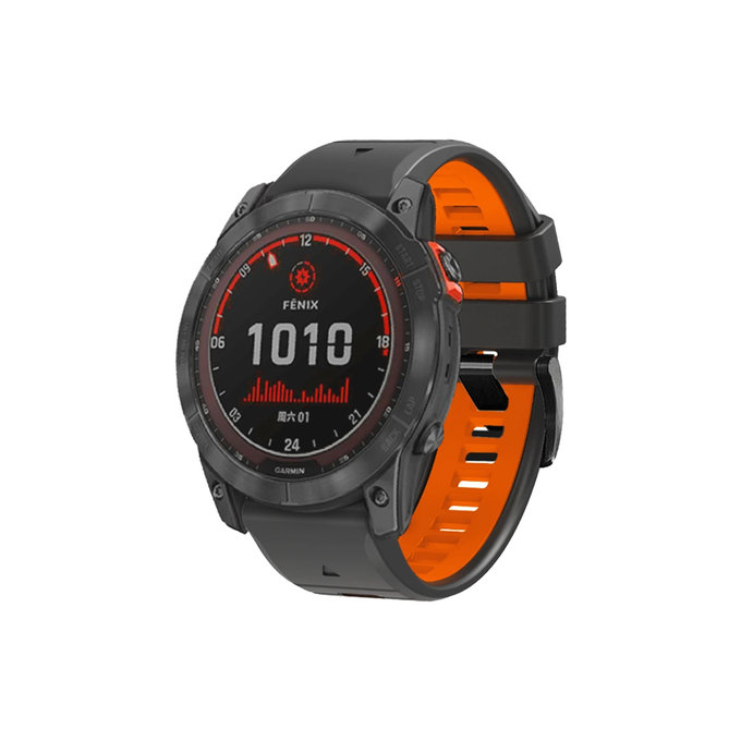 FixPremium - Two-tone Silicone Strap for Garmin (QuickFit 26mm), grey