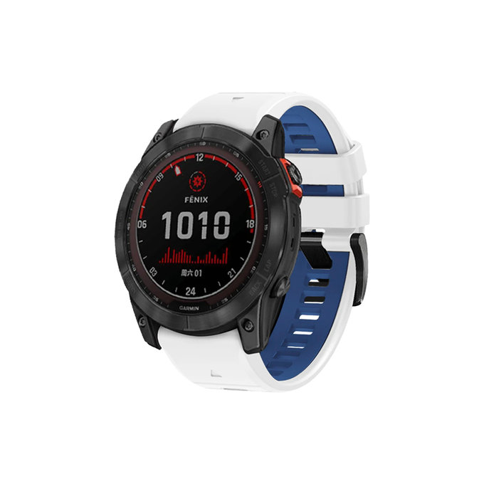 FixPremium - Two-tone Silicone Strap for Garmin (QuickFit 22mm), white