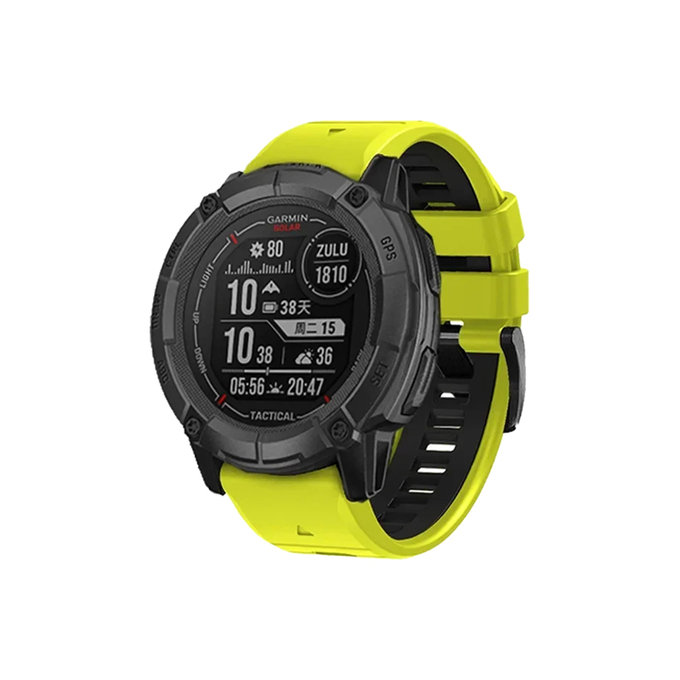 FixPremium - Two-tone Silicone Strap for Garmin (QuickFit 26mm), green