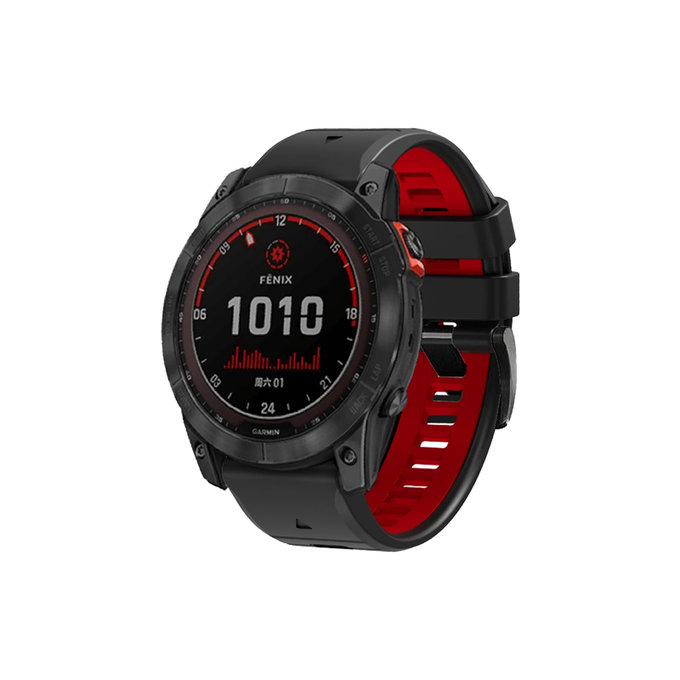 FixPremium - Two-tone Silicone Strap for Garmin (QuickFit 22mm), black