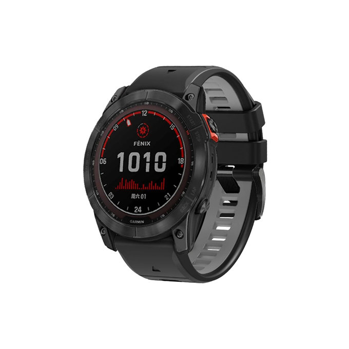 FixPremium - Two-tone Silicone Strap for Garmin (QuickFit 22mm), black