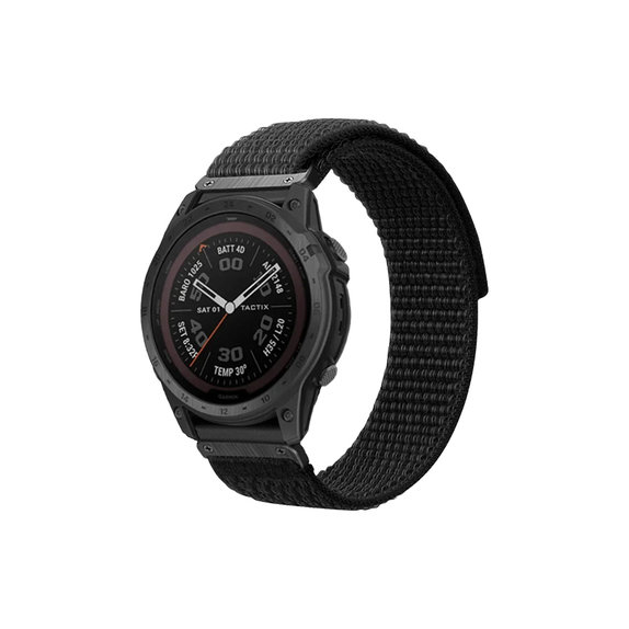 FixPremium - Nylon Strap for Garmin (QuickFit 22mm), black