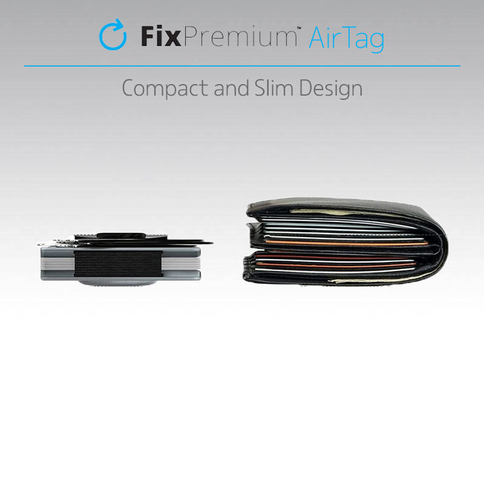 FixPremium - AirTag Carbon Wallet with Clip, blue