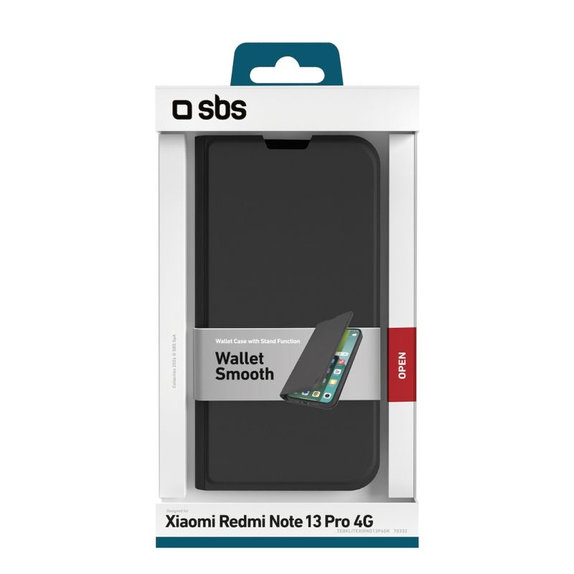 SBS - Case Book Wallet Lite for Xiaomi Redmi Note 13 Pro 4G, black