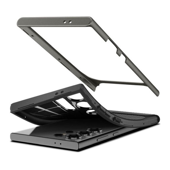 Spigen - Case Neo Hybrid for Samsung Galaxy S24 Ultra, Gunmetal