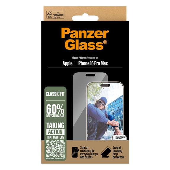 PanzerGlass - Tempered Glass for iPhone 16 Pro Max, transparent