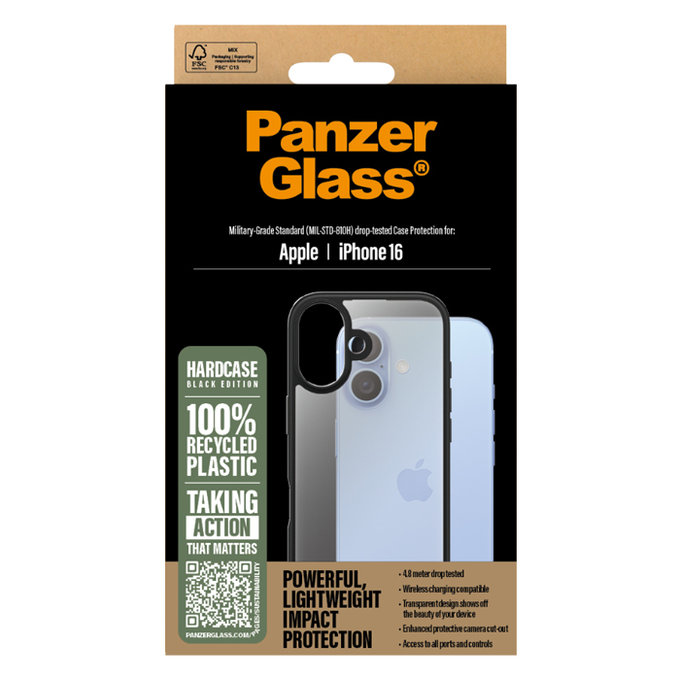 PanzerGlass - Case HardCase for iPhone 16 black