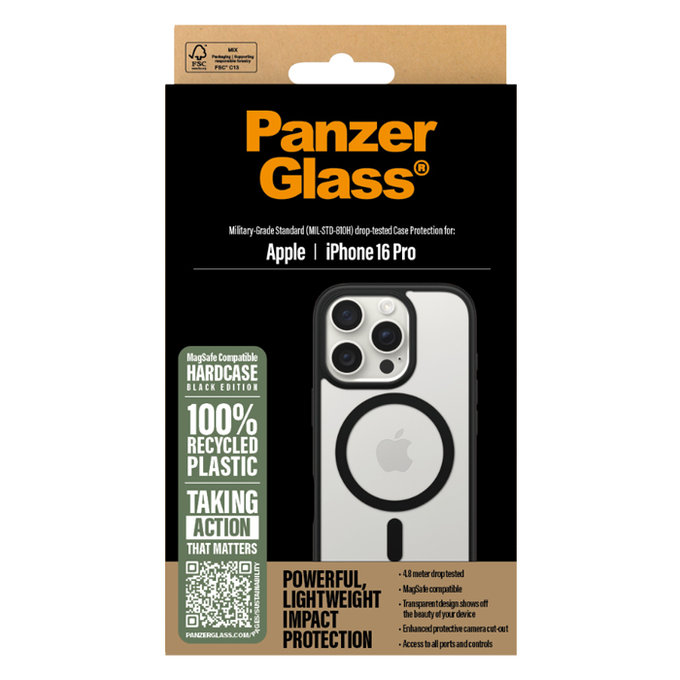 PanzerGlass - Case HardCase with MagSafe for iPhone 16 Pro, black