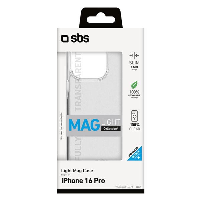 SBS - Case Light Mag with MagSafe for iPhone 16 Pro, transparent