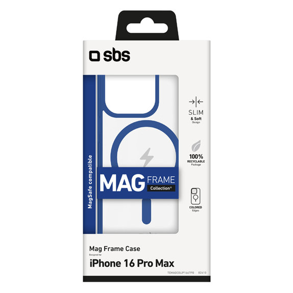 SBS - Case Mag Frame with MagSafe for iPhone 16 Pro Max, blue