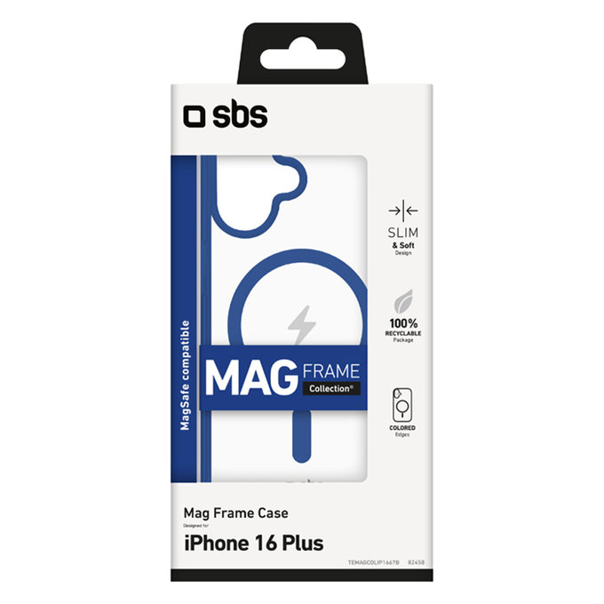 SBS - Case Mag Frame with MagSafe for iPhone 16 Plus, blue