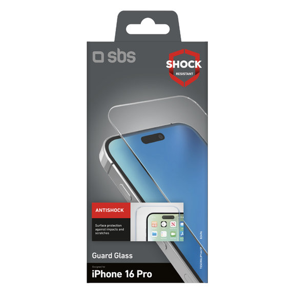 SBS - Tempered Glass Guard Glass for iPhone 16 Pro, transparent