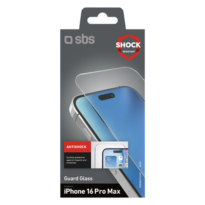 SBS - Tempered Glass Guard Glass for iPhone 16 Pro Max, transparent