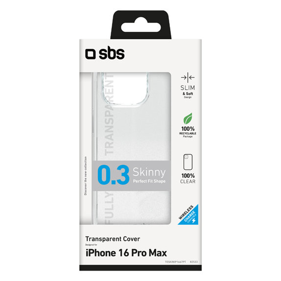 SBS - Case Skinny for iPhone 16 Pro Max, transparent