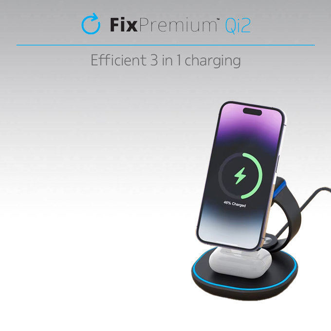FixPremium - MagSafe Charging Stand with Qi2, black