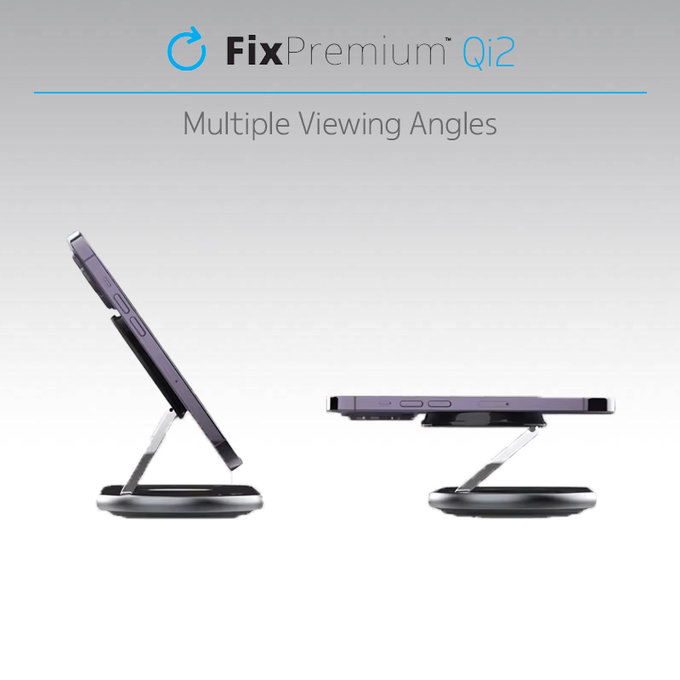 FixPremium - Charging Stand with Qi2 for iPhone, Apple Watch & AirPods, black