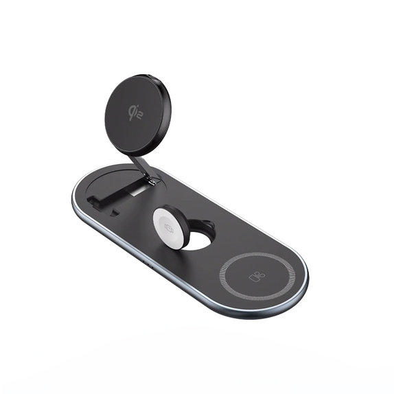 FixPremium - Charging Stand with Qi2 for iPhone, Apple Watch & AirPods, black