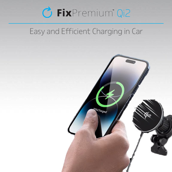FixPremium - MagSafe Car Charger with Qi2, black