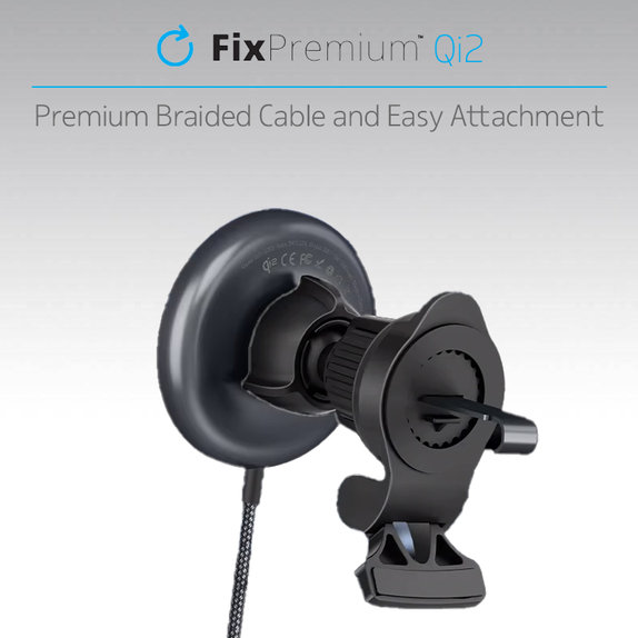 FixPremium - MagSafe Car Charger with Qi2, black