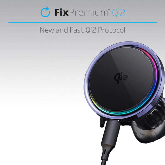 FixPremium - MagSafe Car Charger Mini with Qi2, black