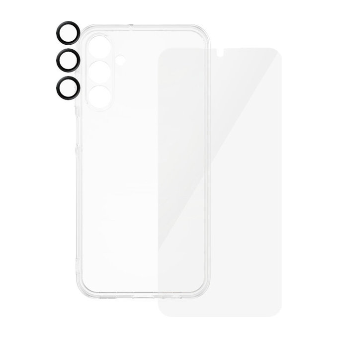 Bundle Camera Lens Protector + UWF Tempered Glass + TPU Case for Samsung A15 5G, SAFE