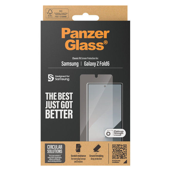 Tempered Glass Classic Fit for Samsung Galaxy Z Fold6, Clear, PanzerGlass