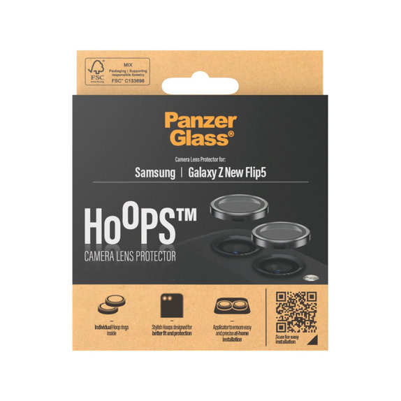 Camera Lens Protector Hoops for Samsung Z Flip6, Black, PanzerGlass