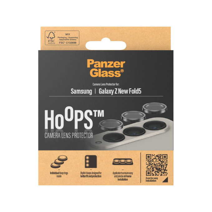 Camera Lens Protector Hoops for Samsung Z Fold6, Black, PanzerGlass