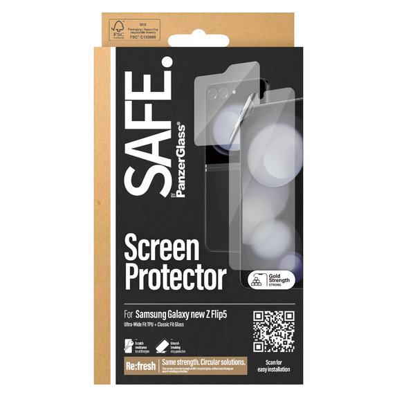 Protective Film UWF and Tempered Glass for Samsung Galaxy Z Flip6, Clear, SAFE by PanzerGlass