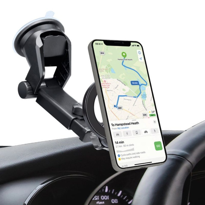 SBS - Car Mount Circle Mag with Telescopic Arm, MagSafe, black