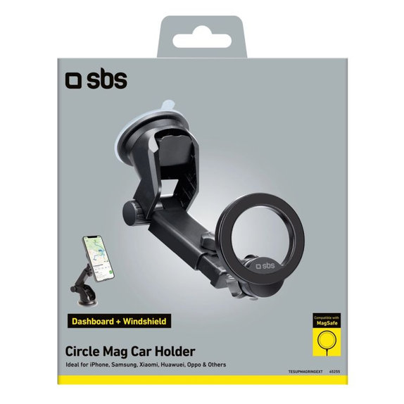SBS - Car Mount Circle Mag with Telescopic Arm, MagSafe, black