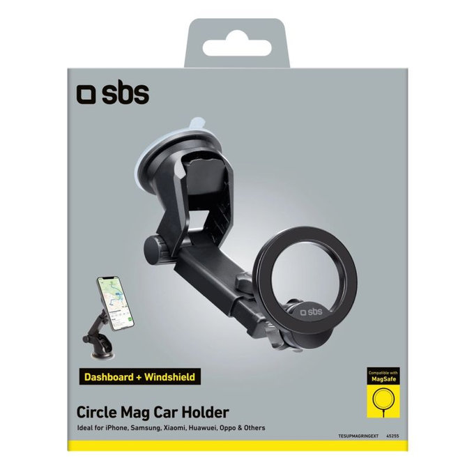 SBS - Car Mount Circle Mag with Telescopic Arm, MagSafe, black