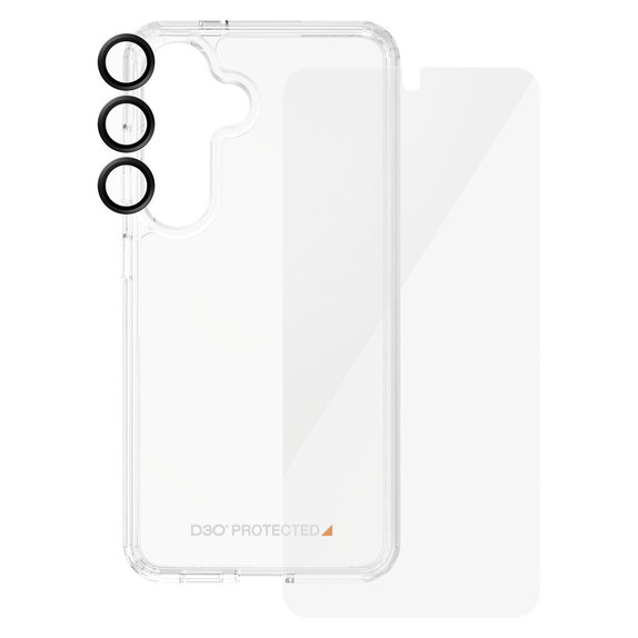 Bundle Hoops + Tempered Glass UWF + Hard Case D3O for Samsung Galaxy S24, PanzerGlass