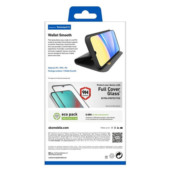 SBS - Case Book Wallet Smooth for Samsung Galaxy A16, black